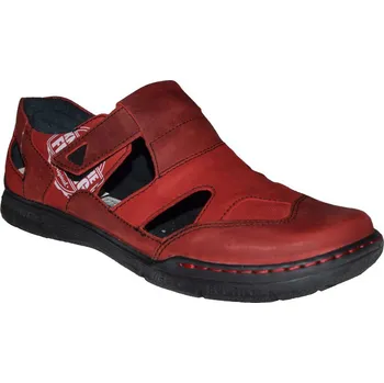 Pánské polobotky Kacper pánské mokasíny 1-6202 Barva: červená, Velikost: 46