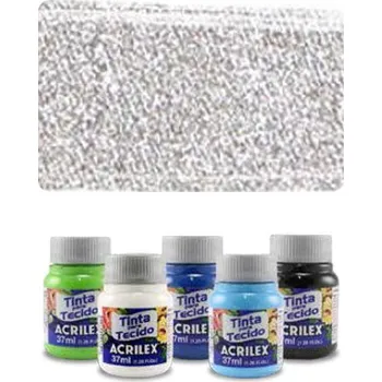 Speciální výtvarná barva ACR Barva na textil 37ml, Metallic Silver