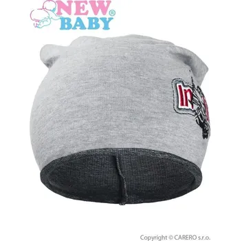 Módní doplněk NEW BABY Podzimní dětská čepička New Baby In-line tmavě šedá Šedá 110 (4-5r)
