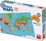 Dino Puzzle mapy svět 82 dílků