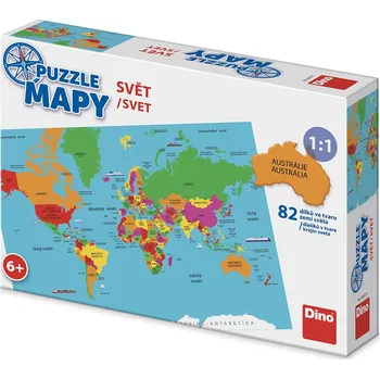 Puzzle Dino Puzzle mapy svět 82 dílků