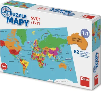 puzzle Dino Puzzle mapy svět 82 dílků