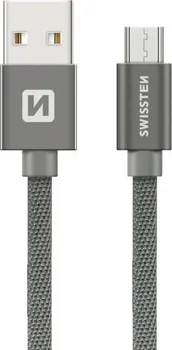 Datový kabel Swissten USB/Micro USB 0,2 m šedý