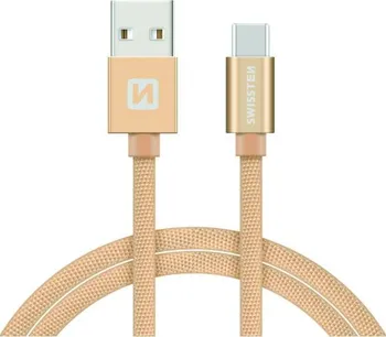 Datový kabel Swissten USB/USB-C 1,2 m zlatý