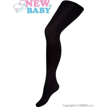 NEW BABY Dětské bavlněné punčocháče 3D New Baby černé s puntíky Černá 140 (9-10 let)