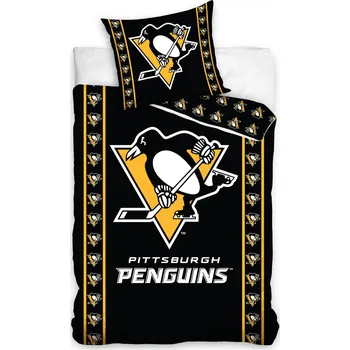 Povlečení TipTrade NHL Pittsburgh Penguins Stripes 140 x 200, 70 x 90 cm
