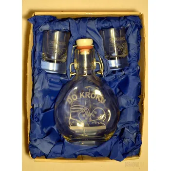 Malá sada láhev pískovaná Butylka dva panáky 0,2l Do kroku