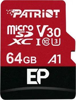 paměťová karta Patriot microSDXC 64 GB Class 10 U3 (PEF64GEP31MCX) + adapter