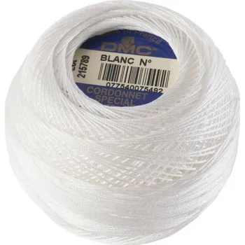 Příze Příze Cordonnet 20g, síla 80, bílá - odstín Blanc
