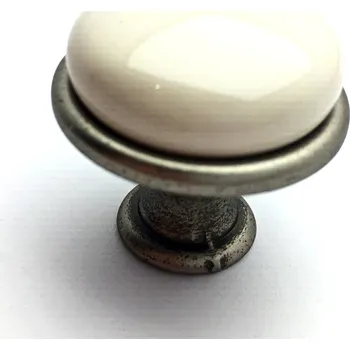 Nábytkové kování Interex TOSCA nikl patina/ porcelán 30 mm