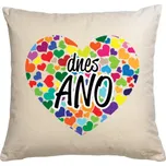 Polštář saténový s potiskem ANO/NE