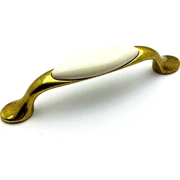 Nábytkové kování Interex DIVERA zlatá antik porcelán bílý 96 mm