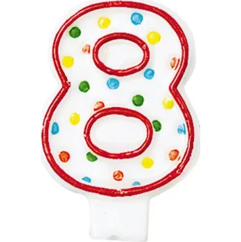 Dortová svíčka Dortová svíčka číslo 8 s puntíky Amscan 176008