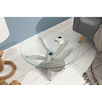 Obývací pokoj Designový konferenční stůl Propeller, 60 cm, stříbrný