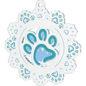 Akrylátová medaile - PSÍ TLAPKA - Průměr: 5cm