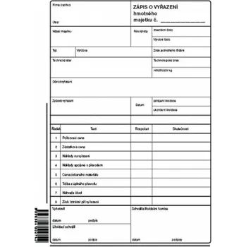 Tiskopis Zápis o vyřazení základních prostředků - OP 1274