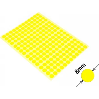 samolepka Kruhové barevné signalizační samolepky bez potisku 8mm žluté