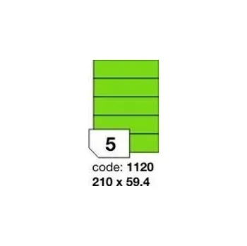 Samolepící etiketa Zelené samolepicí etikety Rayfilm R0120.1120F, 210x59,4 mm, 1.000 listů A4, 5000 etiket