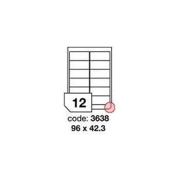 Samolepící etiketa Bílé samolepicí etikety Rayfilm R0100.3638F, 96x42,3 mm, 1.000 listů A4, 12000 etiket