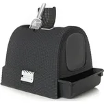 Curver WC kočka kryté domek Rattan 39x39x51cm antracit Pěkná designová toaleta pro kočky