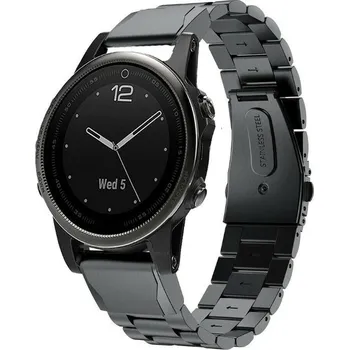 Ostatní příslušenství k chytrým hodinkám eses Kovový řemínek pro Garmin - Černý, QuickFit 20 mm