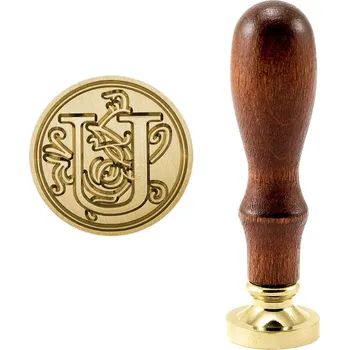 Pečeť Pečetidlo (razidlo) do vosku mosazné - ozdobné tiskací písmeno U