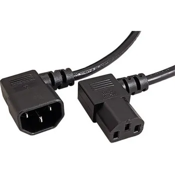 Napájecí kabel InLine Kabel síťový prodlužovací, IEC320 C14 90° - C13 90°, 3m, černý (16630A) - 19.42.1563