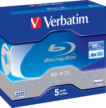 Optické médium Verbatim BD-R DL 50GB 6x BOX 5 pack