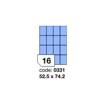 Samolepící etiketa Modré samolepicí etikety Rayfilm R0123.0331F, 52,5x74,2 mm, 1.000 listů A4, 16000 etiket