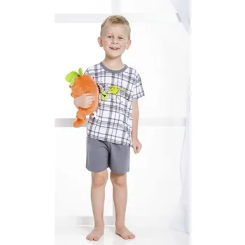Chlapecké pyžamo Taro, chlapecké pyžamo 390-Max, krátký rukáv,šedá kostka, vel. 98