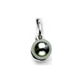 Přívěsek Stříbrný přívěsek, umělá šedo-zelená perla, P 1183