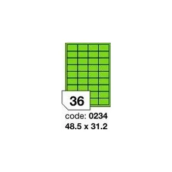 Kancelářské potřeby Zelené samolepicí etikety Rayfilm R0120.0234F, 48,5x31,2 mm, 1.000 listů A4, 36000 etiket