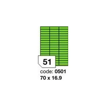 Kancelářské potřeby Zelené samolepicí etikety Rayfilm R0120.0501F, 70x16,9 mm, 1.000 listů A4, 51000 etiket