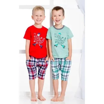 Chlapecké pyžamo Taro, dětské pyžamo 1105-Julek, krátký rukáv, červená, vel. 110