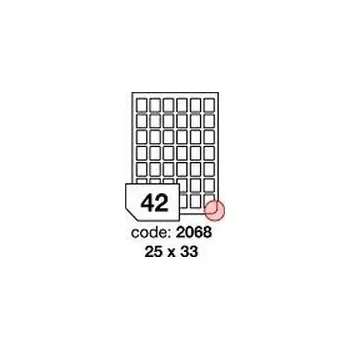 Samolepící etiketa Bílé samolepicí etikety Rayfilm R0100.2068F, 25x33 mm, 1.000 listů A4, 42000 etiket