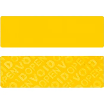 samolepka Žlutá nereziduální obdélníková VOID samolepka s vysokou přilnavostí