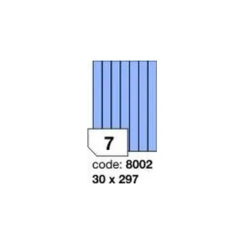 Samolepící etiketa Modré samolepicí etikety Rayfilm R0123.8002F, 30x297 mm, 1.000 listů A4, 7000 etiket
