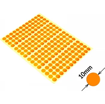 samolepka Kruhové barevné signalizační samolepky bez potisku 10mm oranžové