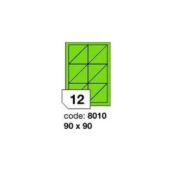 Kancelářské potřeby Zelené samolepicí etikety Rayfilm R0120.8010F, 90x90 mm, 1.000 listů A4, 12000 etiket
