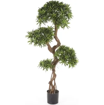 umělá květina Luxusní umělý strom PODOCARPUS KROUCENÝ KMEN, 160 cm