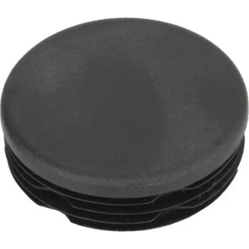 brána KP Žebrovaná kulatá plastová zátka - plochá pr.60 mm černá leštěná, na hranoly, jekly, sloupky a trubky