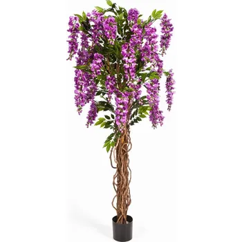 umělá květina Luxusní umělý kvetoucí strom WISTERIA LIANA FIALOVÁ, 180 cm