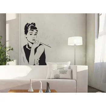 Samolepící dekorace Audrey Hepburn samolepka na zeď 69 x 100 cm