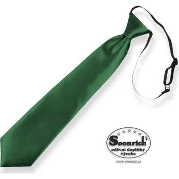 Kravata kravata dětská tmavá zelená na gumičku, kde019