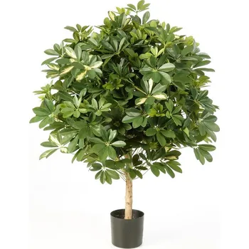 umělá květina Luxusní umělý strom PANAŠOVANÁ OBŘÍ KOULE SCHEFFLERA, 110 cm
