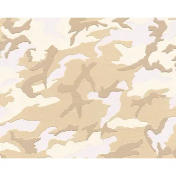 Tapeta Dětská vliesová tapeta 3694-20 béžová, hnědá, maskáč / Vliesové tapety pro děti 369420 Boys and Girls 6 (0,53 x 10,05 m) A.S.Création