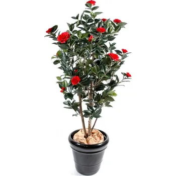 umělá květina Luxusní umělý kvetoucí strom Camelia JAPONICA červená, 140cm