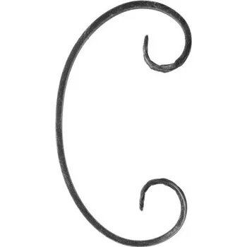 PSG Ozdobný C prvek pro kovaný plot, bránu a zábradlí 10.099, 220x120 mm, hladký pr.12x6 mm