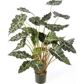 umělá květina Luxusní umělá květina ALOCASIA KEŘ S KVĚTINÁČEM, 110 cm