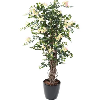 umělá květina Luxusní umělý kvetoucí strom Bougainvillea LIANA krémová, 150cm